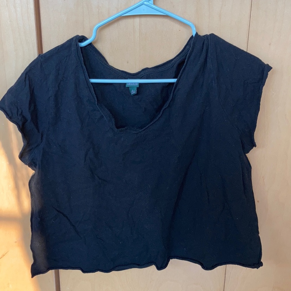 Box Fit Black Crop Top